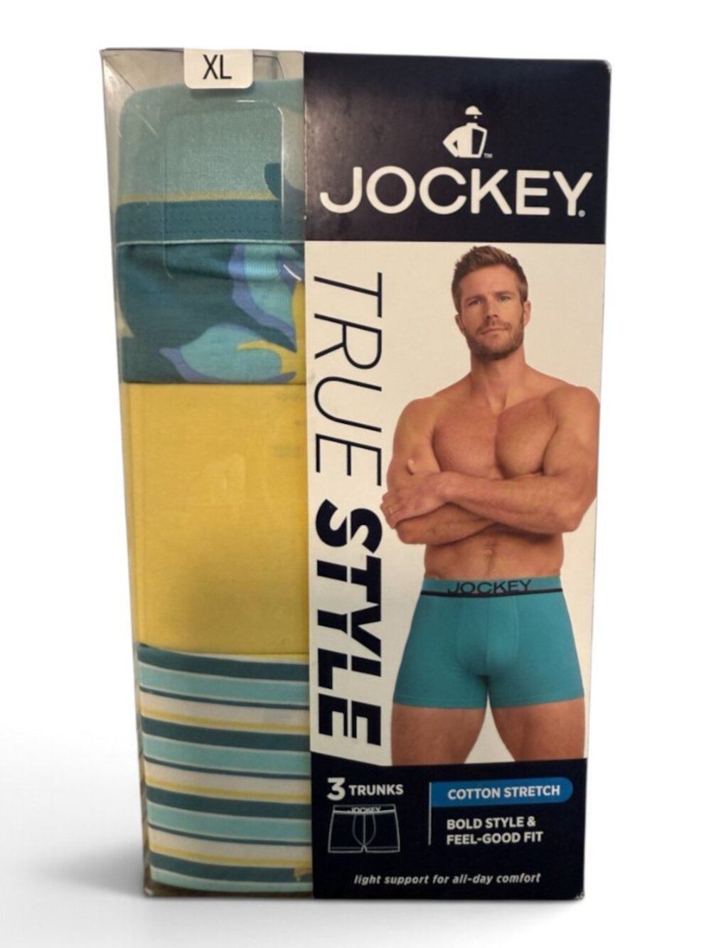 Men's Jockey Cotton True Style Trunks - 3 Pack - Size X-Large